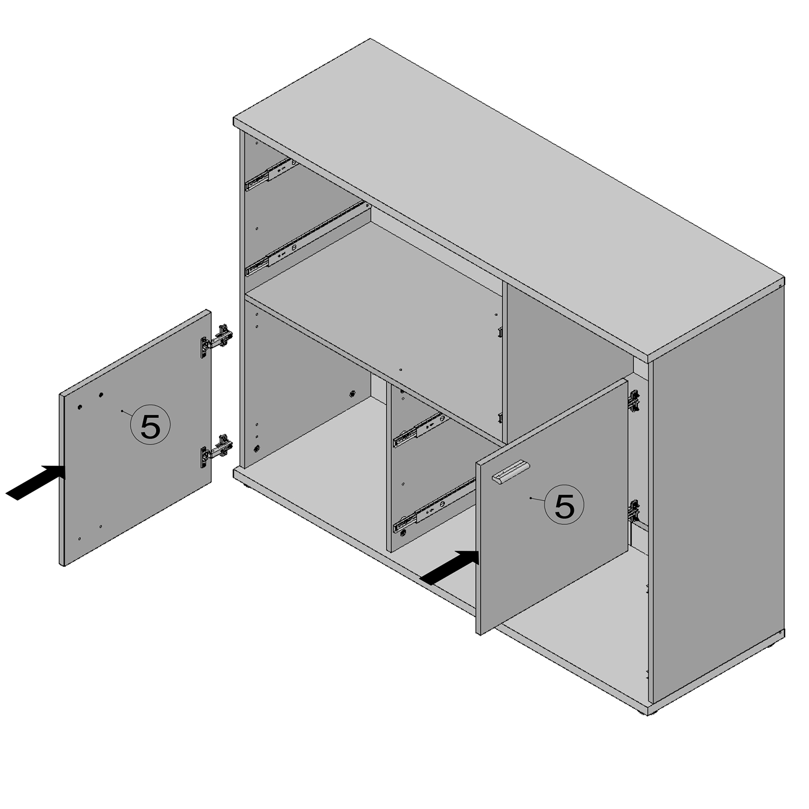 Sideboard - Sandeiche-weiß - 125 cm breit
