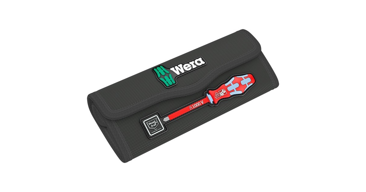WeraKraftform Kompakt VDE RVS 17 extra slim 1 Tool Finder, 17‑delig schroevendraaier  (Rood/blauw)