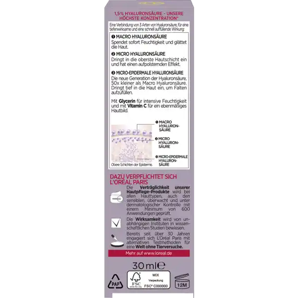 Anti-Falten Serum Filler Intensiv Aufpolsternd + Hyaluronsäure