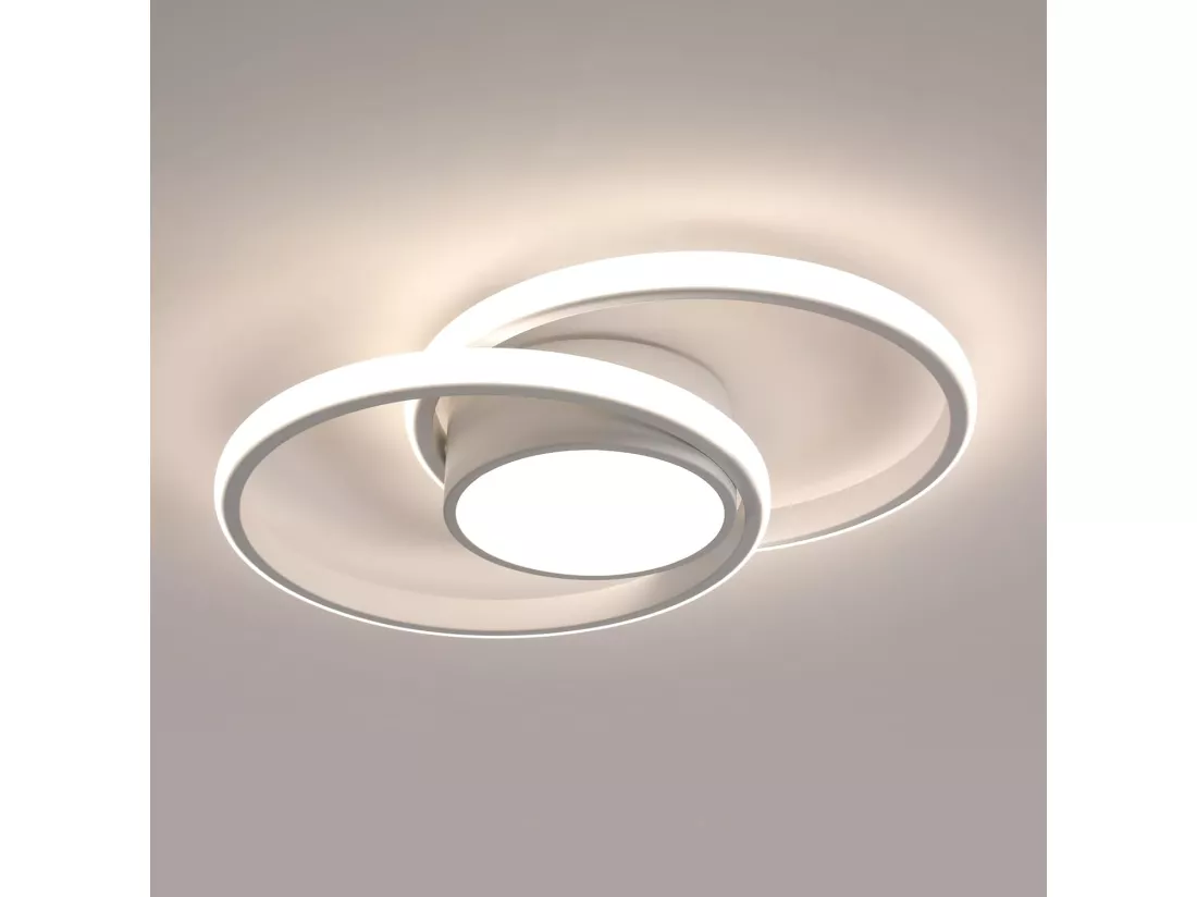 Plafonnier LED, Rond Lampe de plafond 42W,Luminaire Plafonnier pour Couloir Coucher Salle de Bains Cuisine Salon, Lumière Naturelle 4500K, Longueur 40cm, Blanc