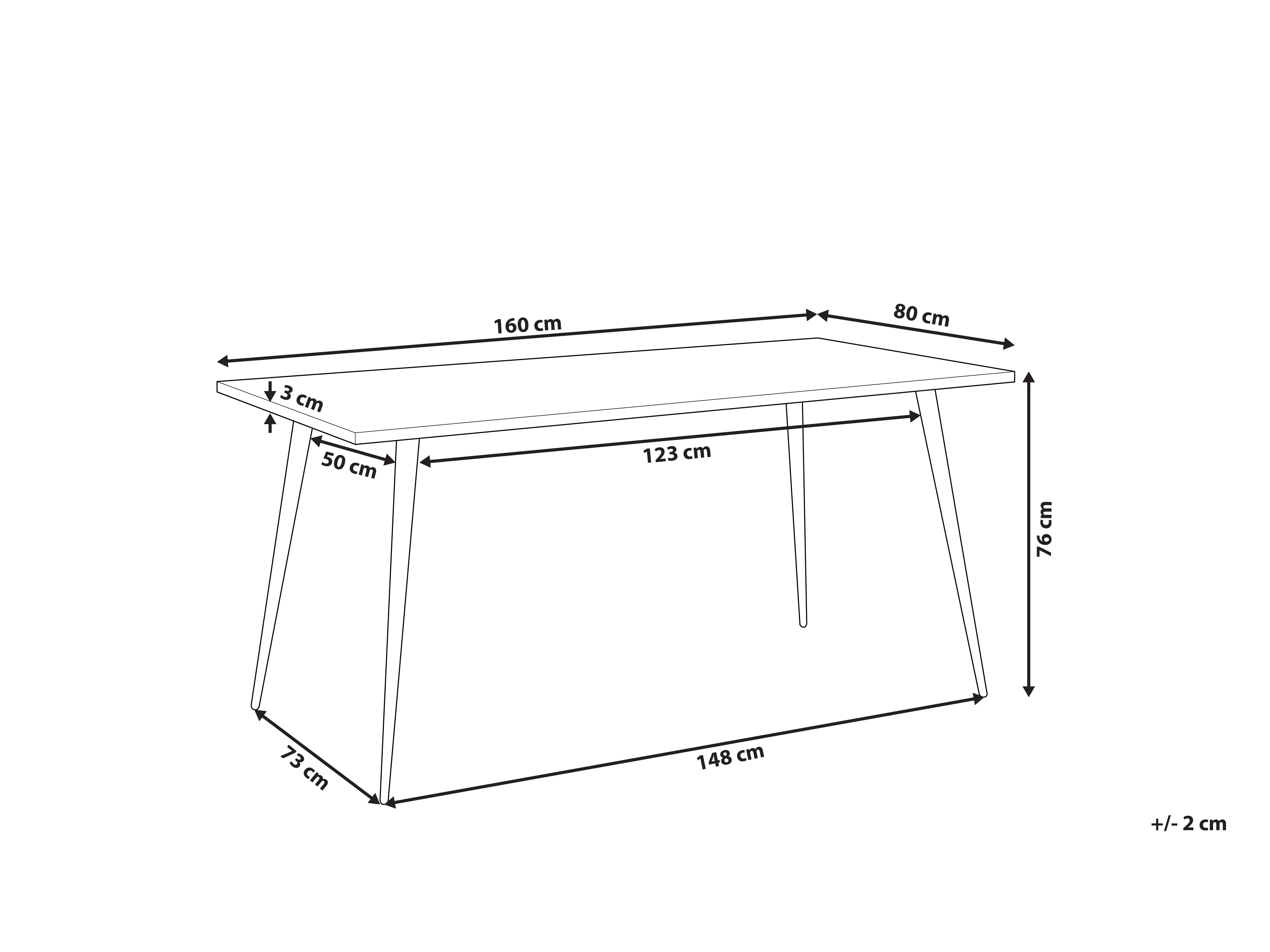 Eettafel SANTIAGO Wit marmer 80 cm 160 cm