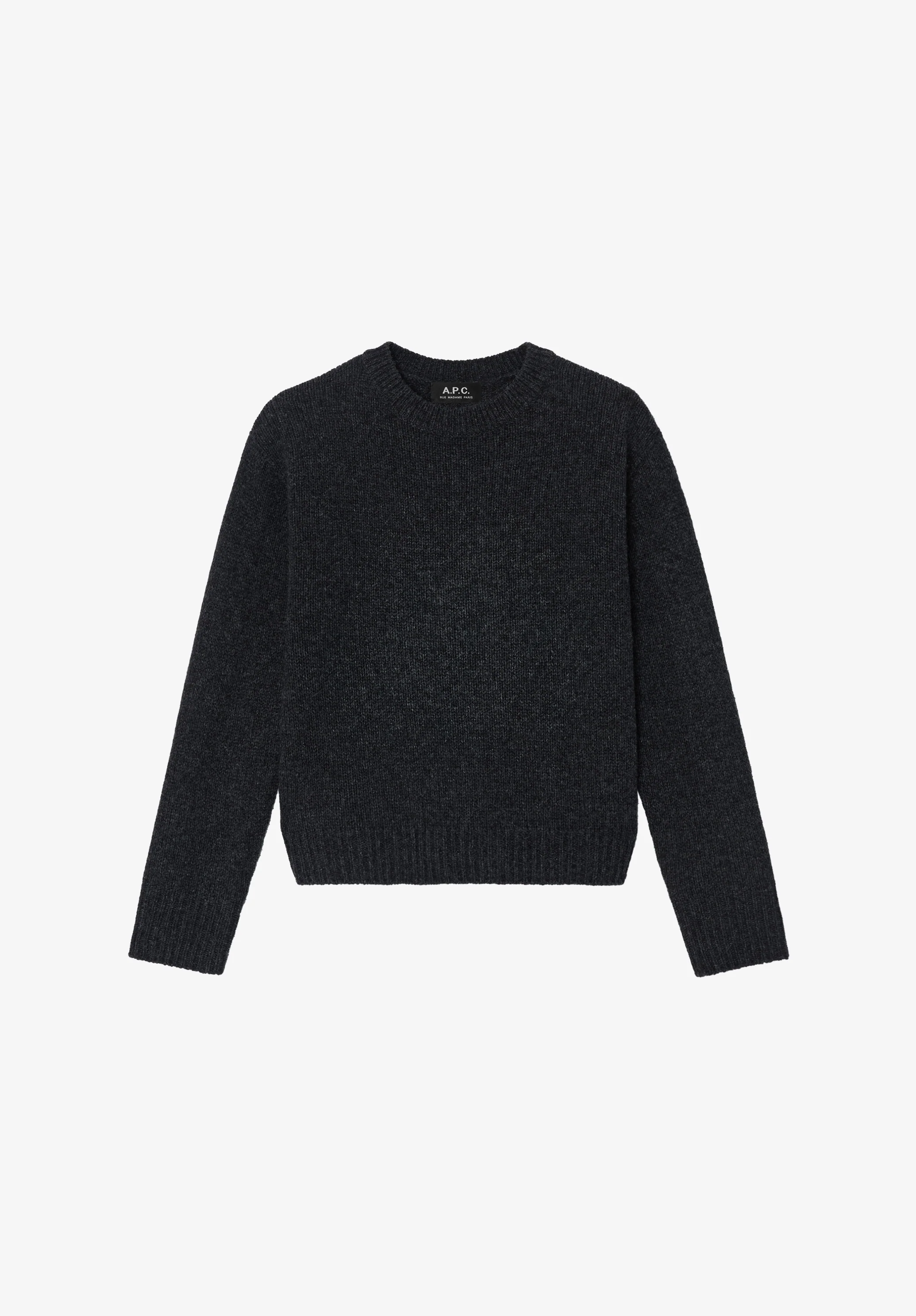 Pull court col rond - Anthracite chine