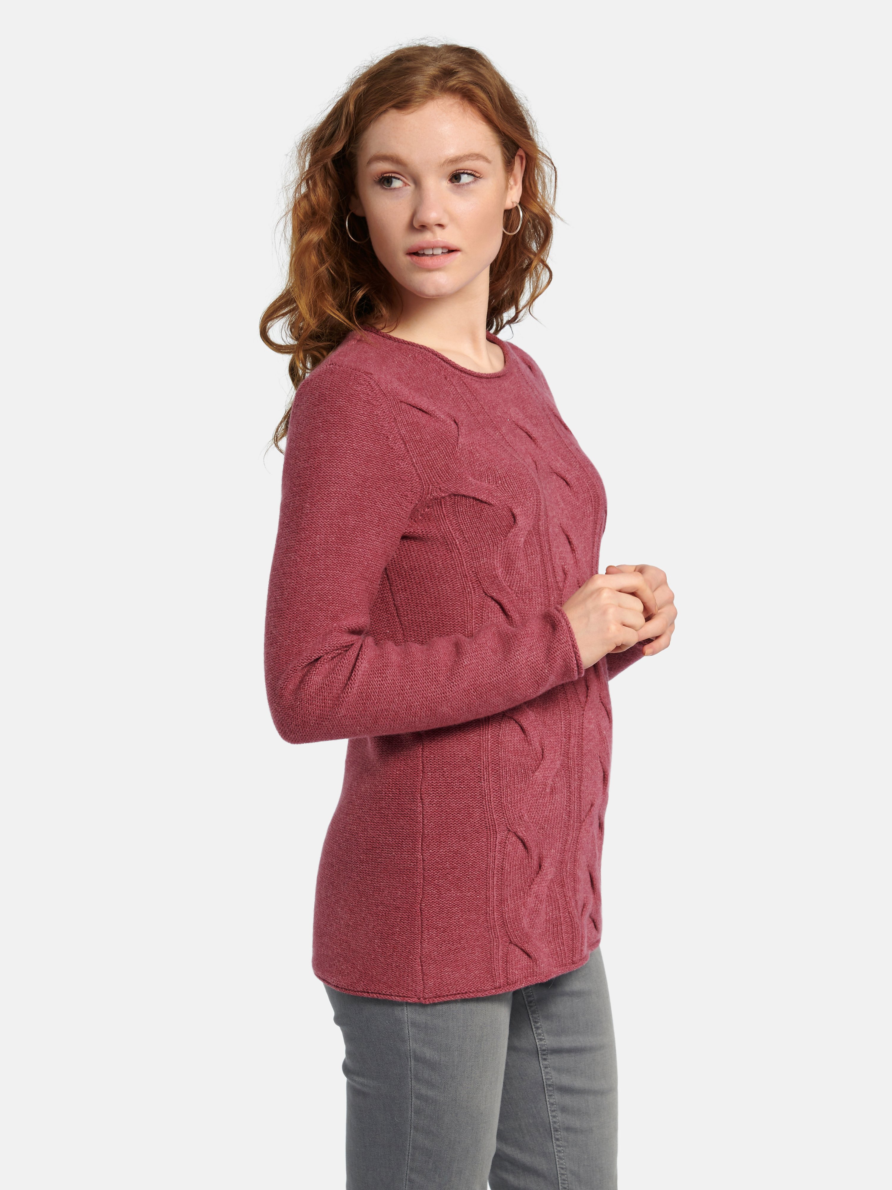 Rundhals-Pullover aus 100% Schurwolle