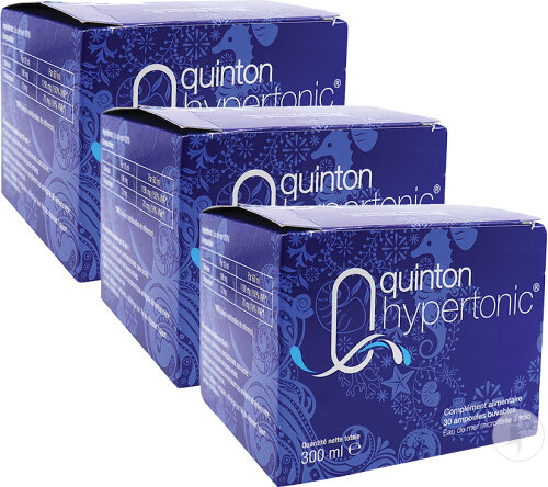 Pack de 3 Quinton Hypertonic Eau De Mer Microfiltrée À Froid Ampoules 30x10ml
