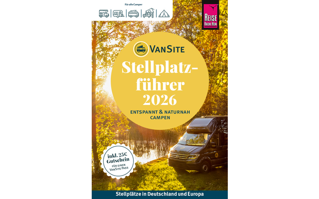 VanSite Stellplatzführer 2026 in Deutschland und Europa inklusive 25 Euro Gutschein deutsch