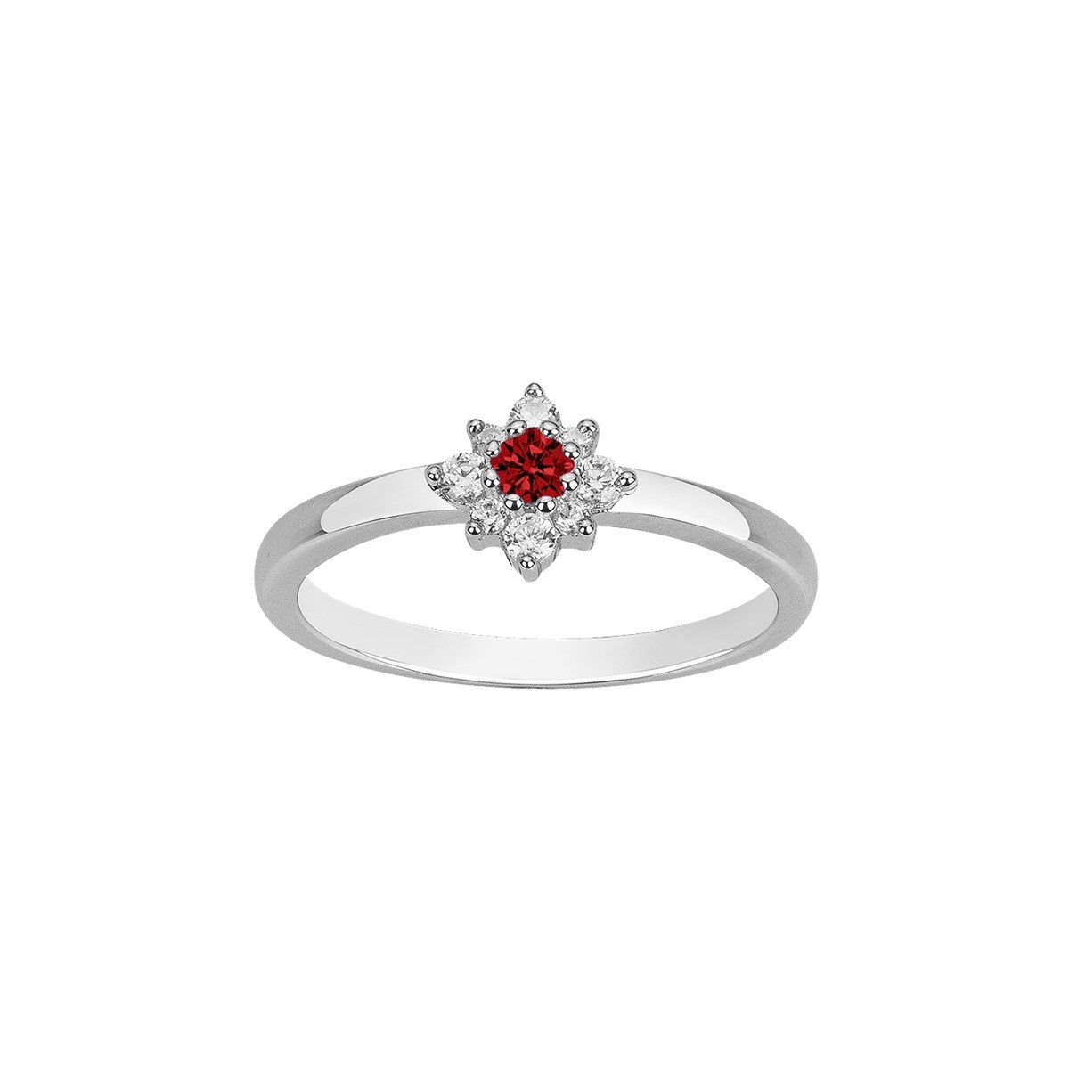 Bague en Argent avec spinelle rouge rubis