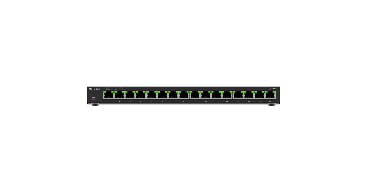 NetgearGS316v3 switch  (Zwart)