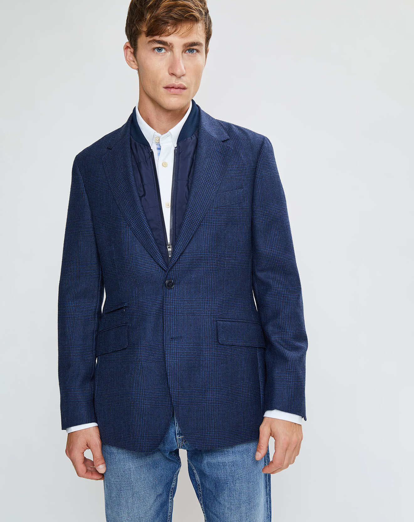 Hackett London Blazer en Laine doublure amovible bleu foncé