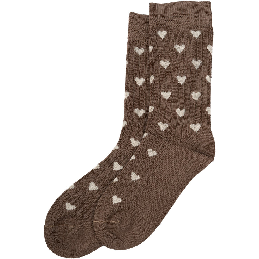 Køb minipop® Chocolade Brown/Off White Bambus Heart Strømper
