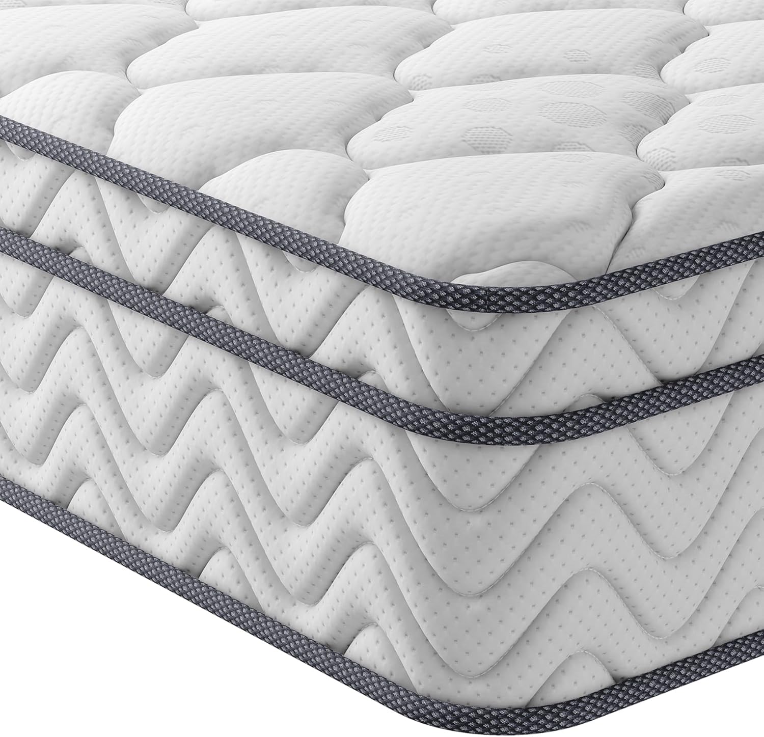 Vesgantti Matratze 140x200 7-Zonen Federkernmatratze Taschenfederkernmatratze Mittelfeste Orthopädischem Tonnentaschenfederkernmatratze (H3, Box-top 26cm)