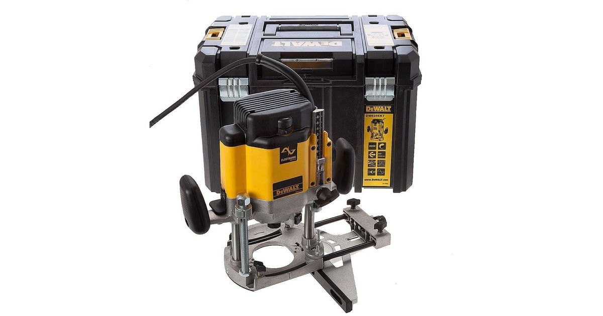 DEWALTDW625EKT-QS 2000W elektronische invalfrees bovenfrees  (Geel/zwart, Incl. TSTAK VI koffer)