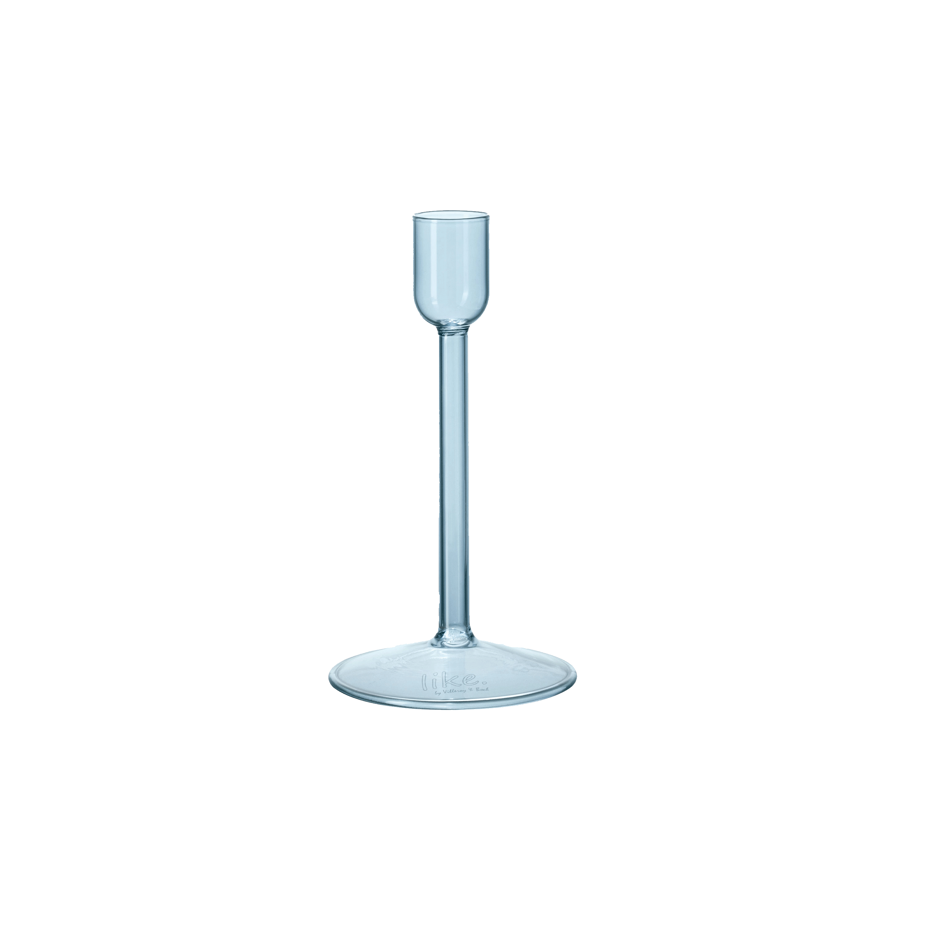 Like Home Candlestick holder Blue, 3.2'' x 3.2'' x 6''