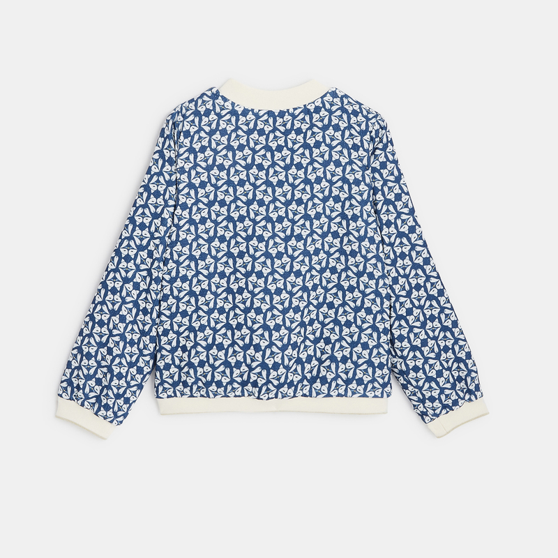 Blouson imprimé réversible bleu fille