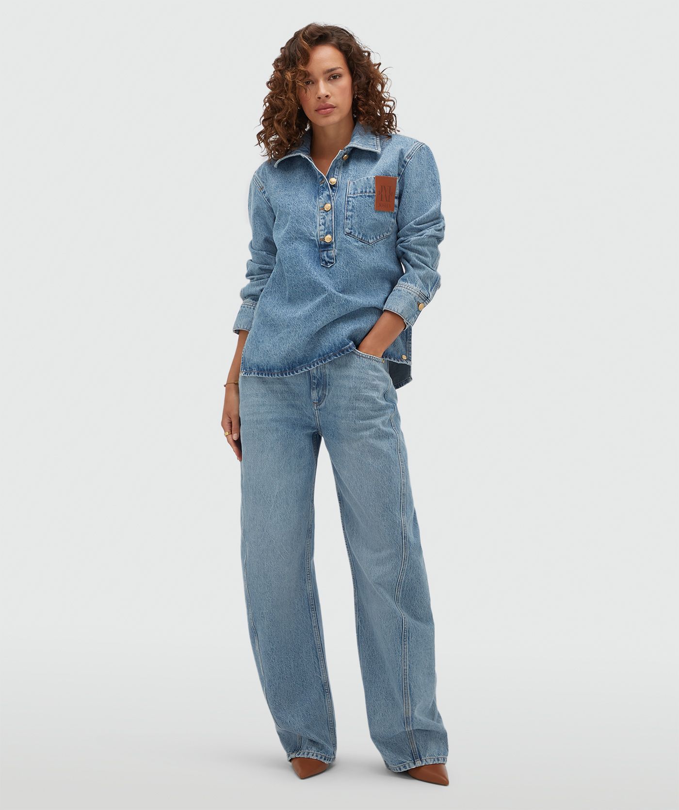 JV-WOLF oversized blouse - light denim