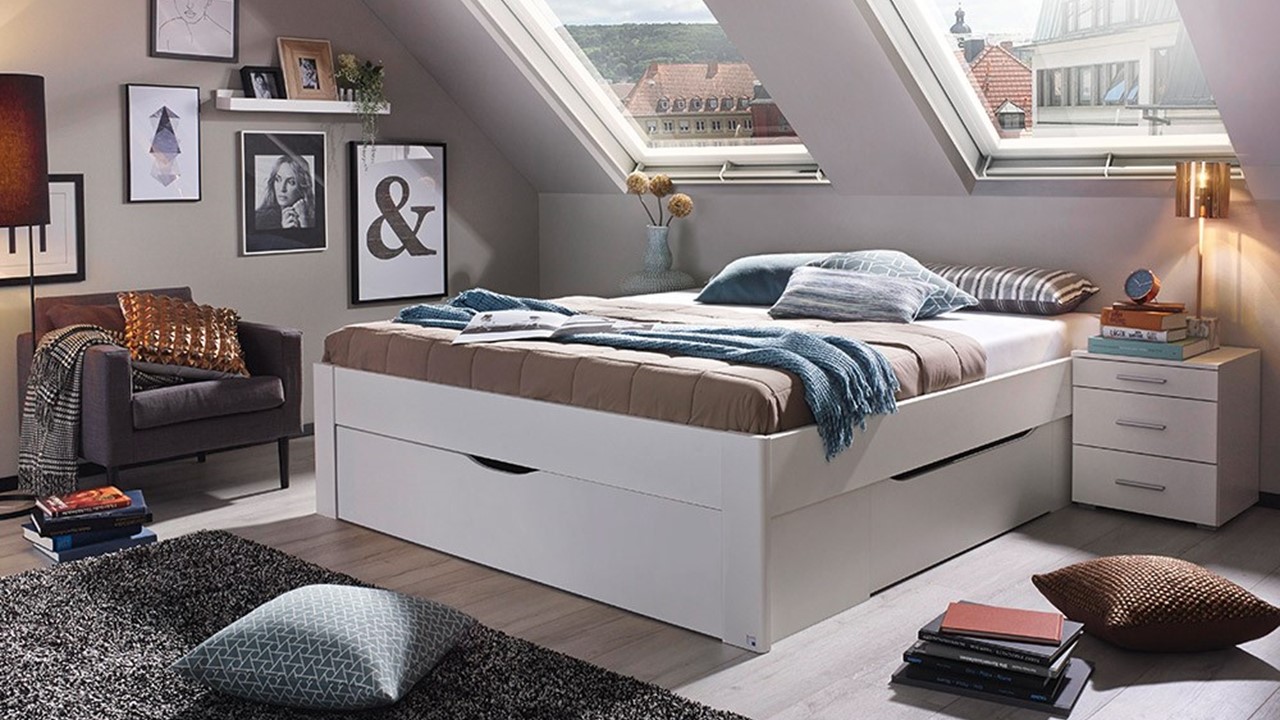 Opbergbed Butiken met 3 laden alpine wit