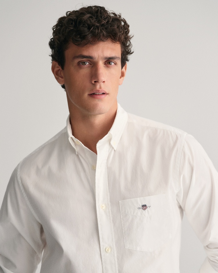 Regular Fit Original Shield White Shirt