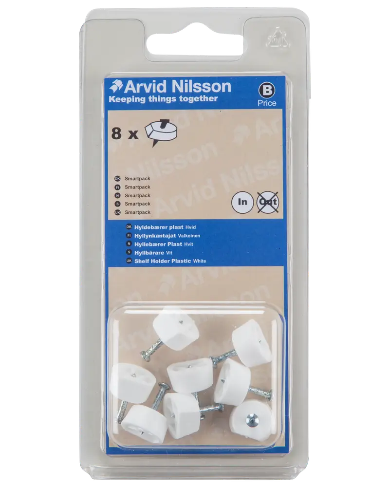 Arvid Nilsson Hyldebærer i plast 8-pak - hvid