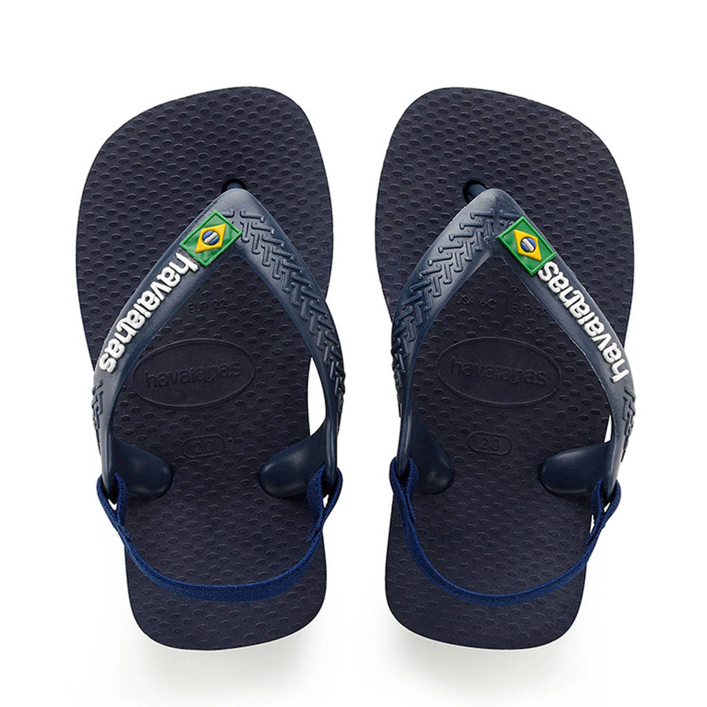 Havaianas Baby Brasil Logo IIteenslippers met hielbandje blauw