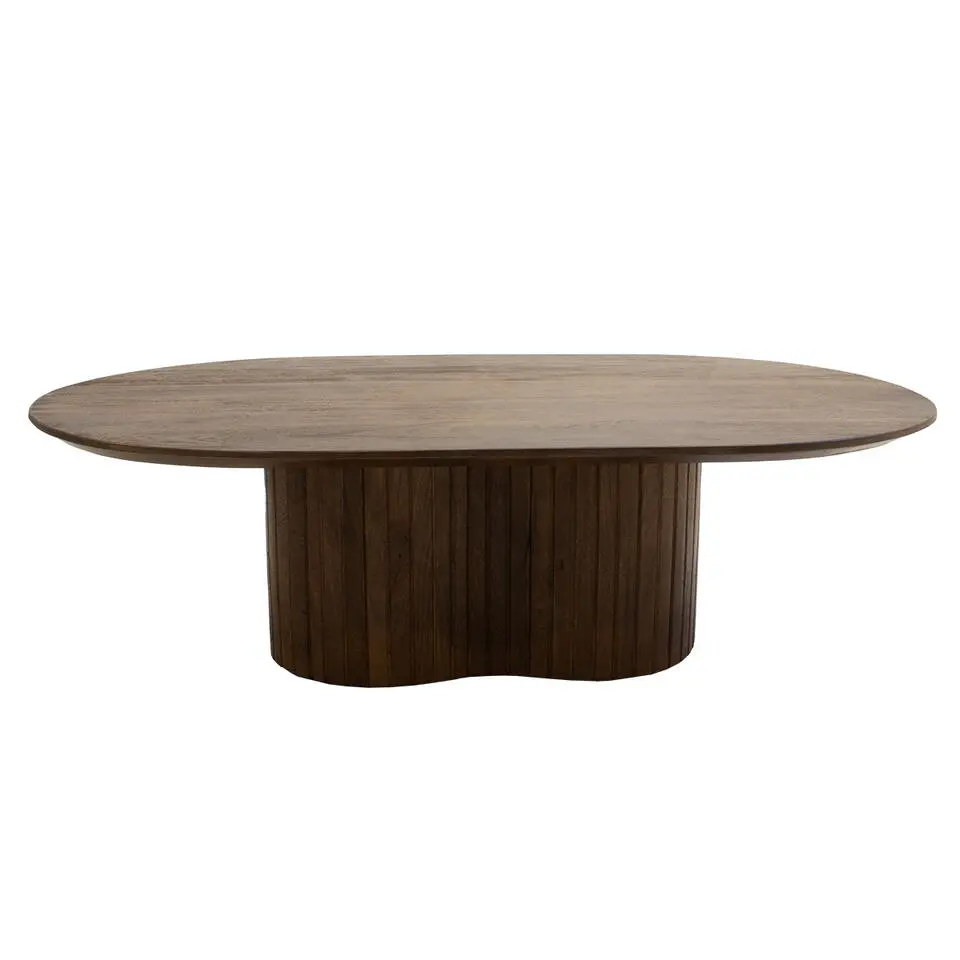 Salontafel Donkerbruin Mangohout - Ovaal - 120x70x35cm - Ava