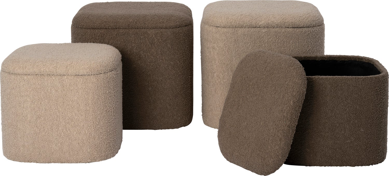 Intratuin poef met opbergruimte Maysa bruin 40 x 36 x 38 cm