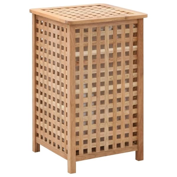 vidaXL Skittentøyskurv 39x39x65 cm heltre valnøtt