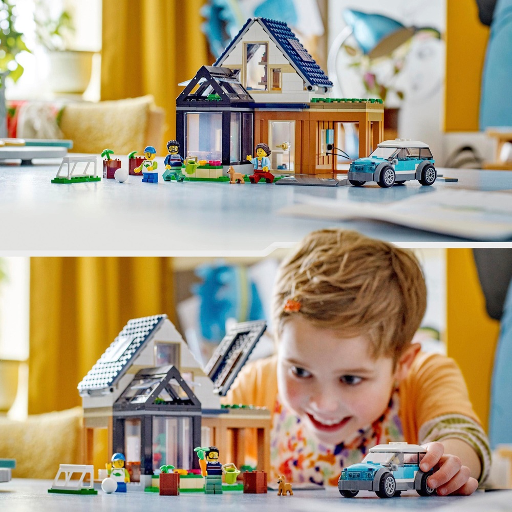 LEGO City 60398 Familienhaus und Elektroauto Spielzeugset
