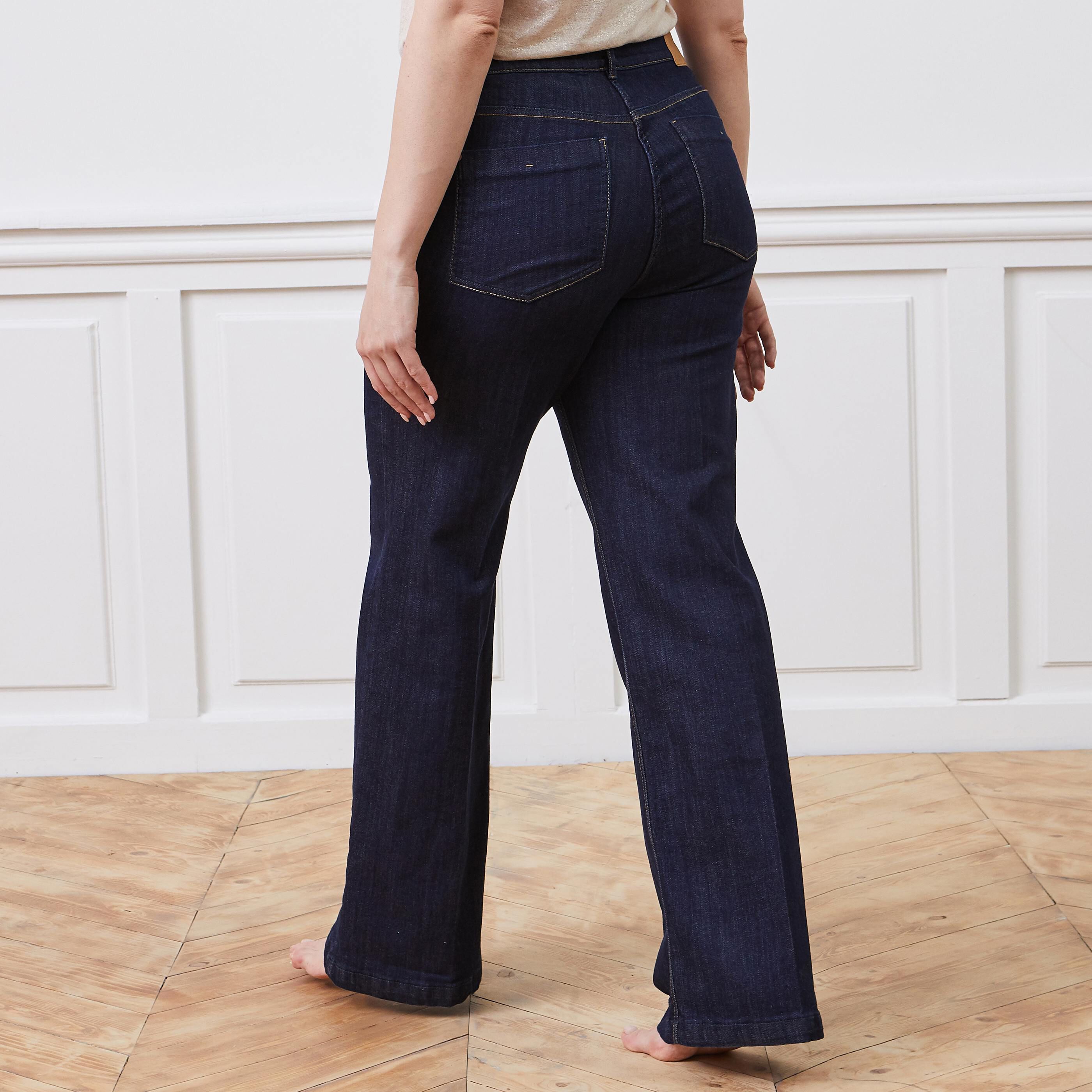 Jean large taille haute WOODSTOCK femme - BRUT