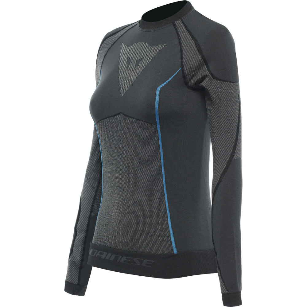 Dainese - T-shirt Femme Thermique Dry LS Lady Noir / Bleu
