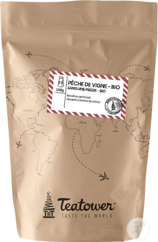 Teatower Pêche De Vigne Infusion De Rooibos Saveur Pêche Bio 20 Infusettes