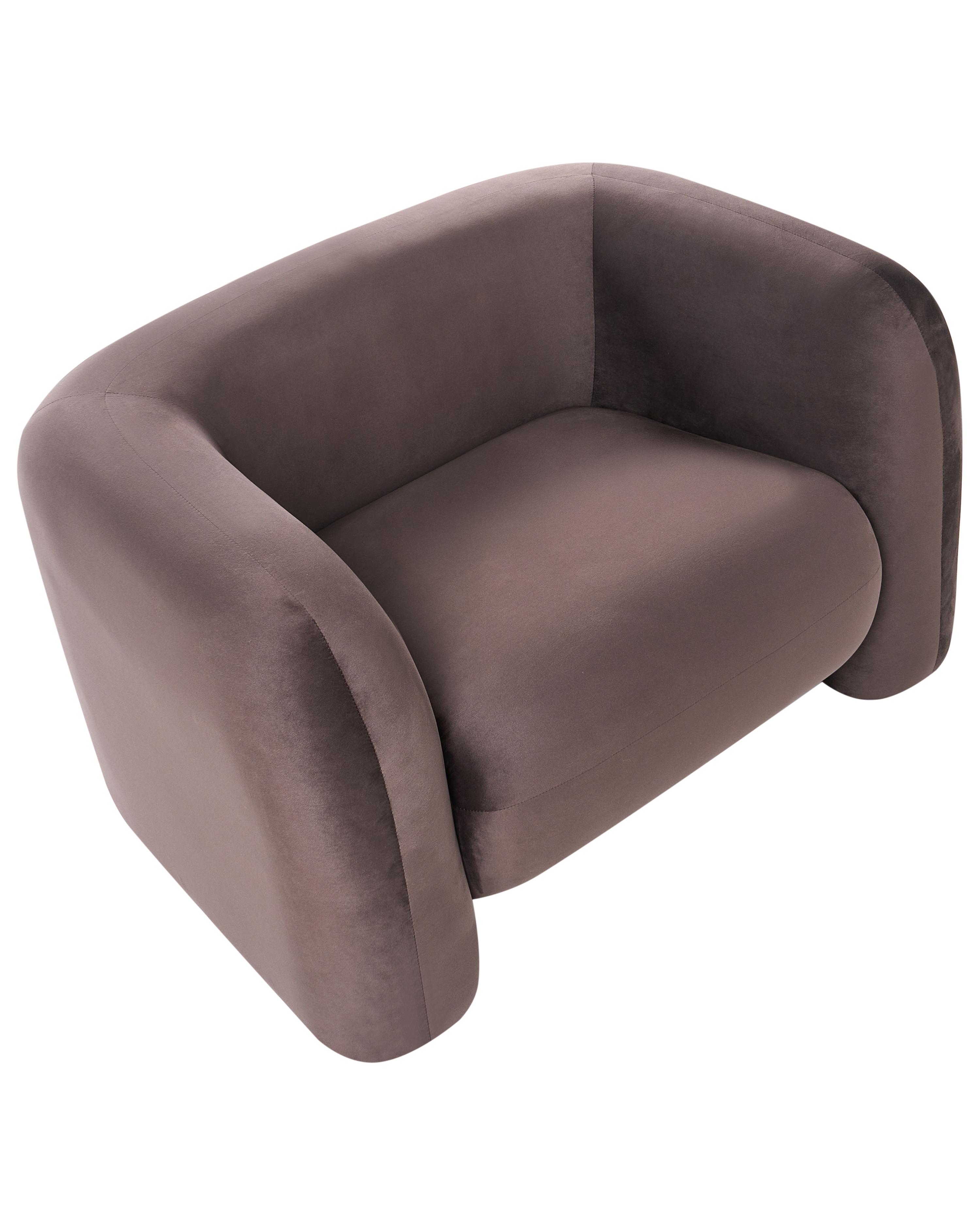 Fauteuil LEIREN Fluweel Donkerbruin