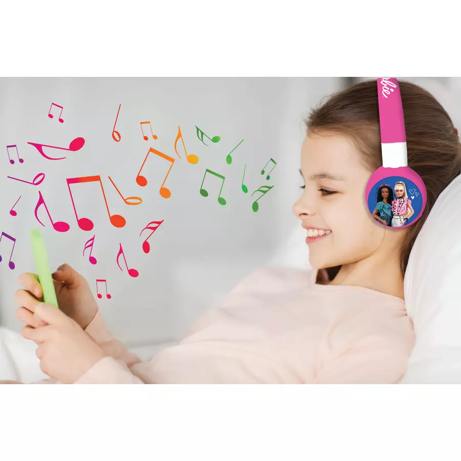 LEXIBOOK Barbie 2in1 Bluetooth®-  Kabel, faltbare Kopfhörer mit sicherer Lautstärke