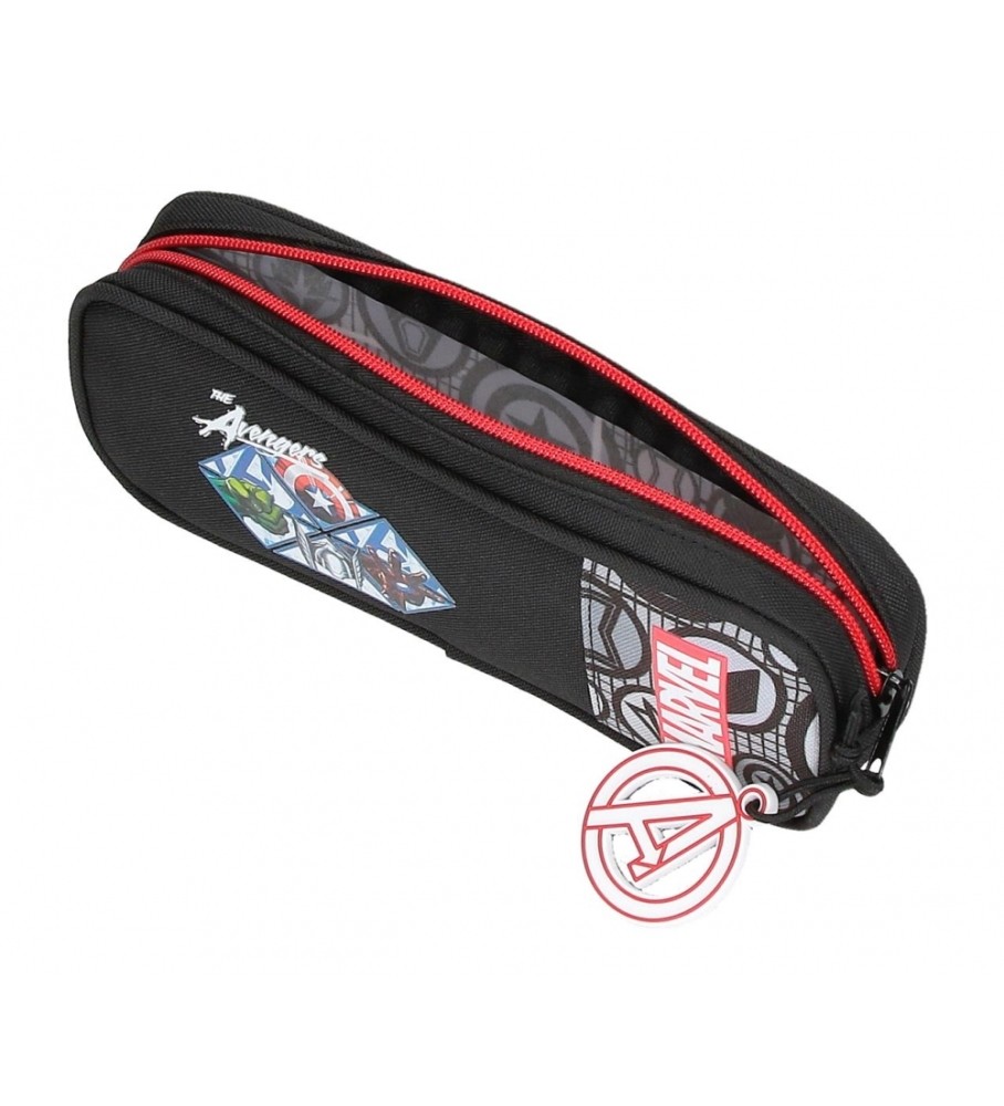 Estojo preto para lápis dos Heróis dos Vingadores da Disney - 22x7x3cm -