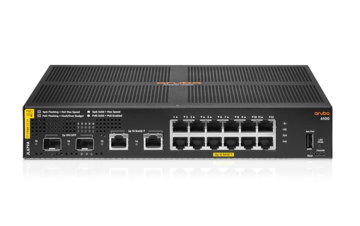 PoE+ Switch CX 6100 12G PoE+ 14 Port<br>Aruba CX 6100 Switch-Serie