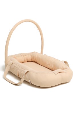 Alice & Fox ALBA Babynest med Håndtak, Beige Muslin