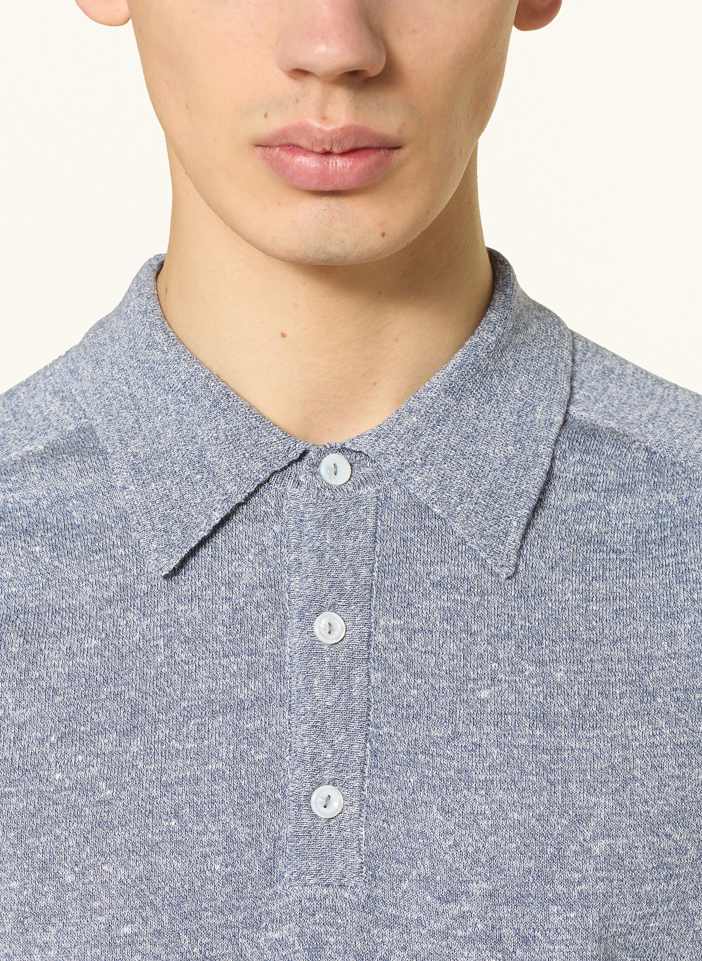 ETON Strick-Poloshirt mit Leinen