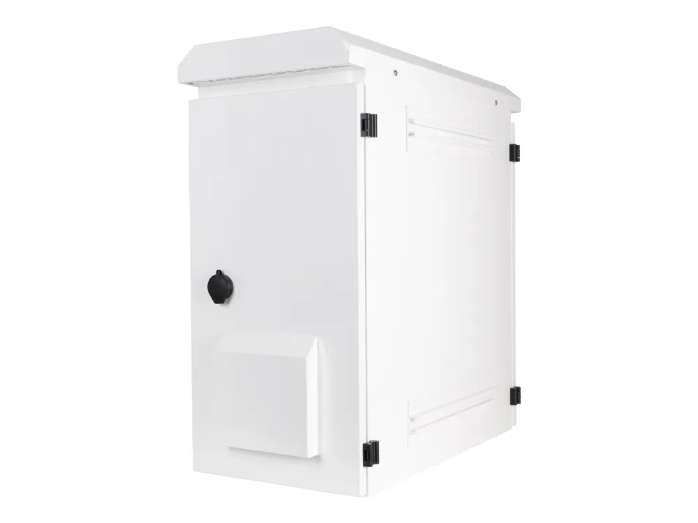 DELTACO - Kabinet (lodret) - kompakt - pælmonterbar, vægmonterbar - hvid - 6U - 19