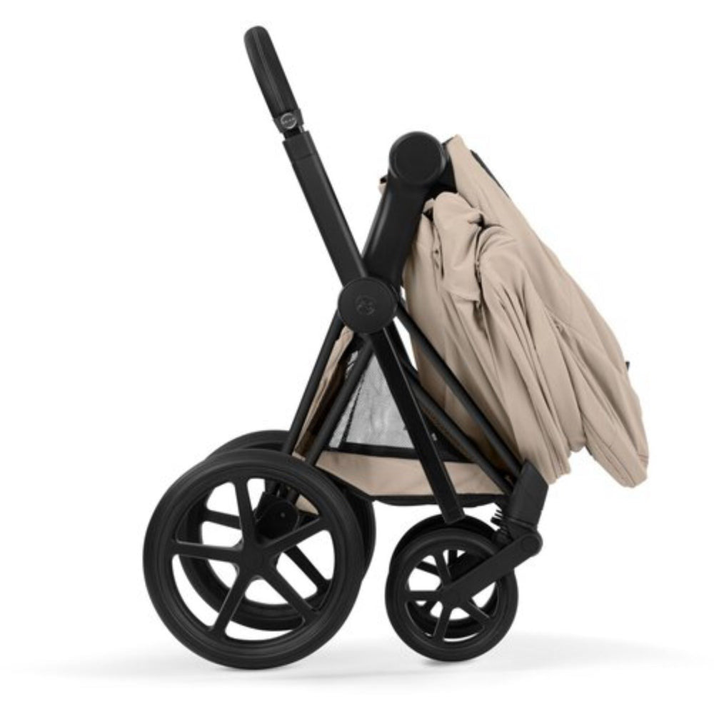 Køb Cybex Cozy Beige/Beige Priam Comfort Matt Black Inklusiv Foldbar Liggedel