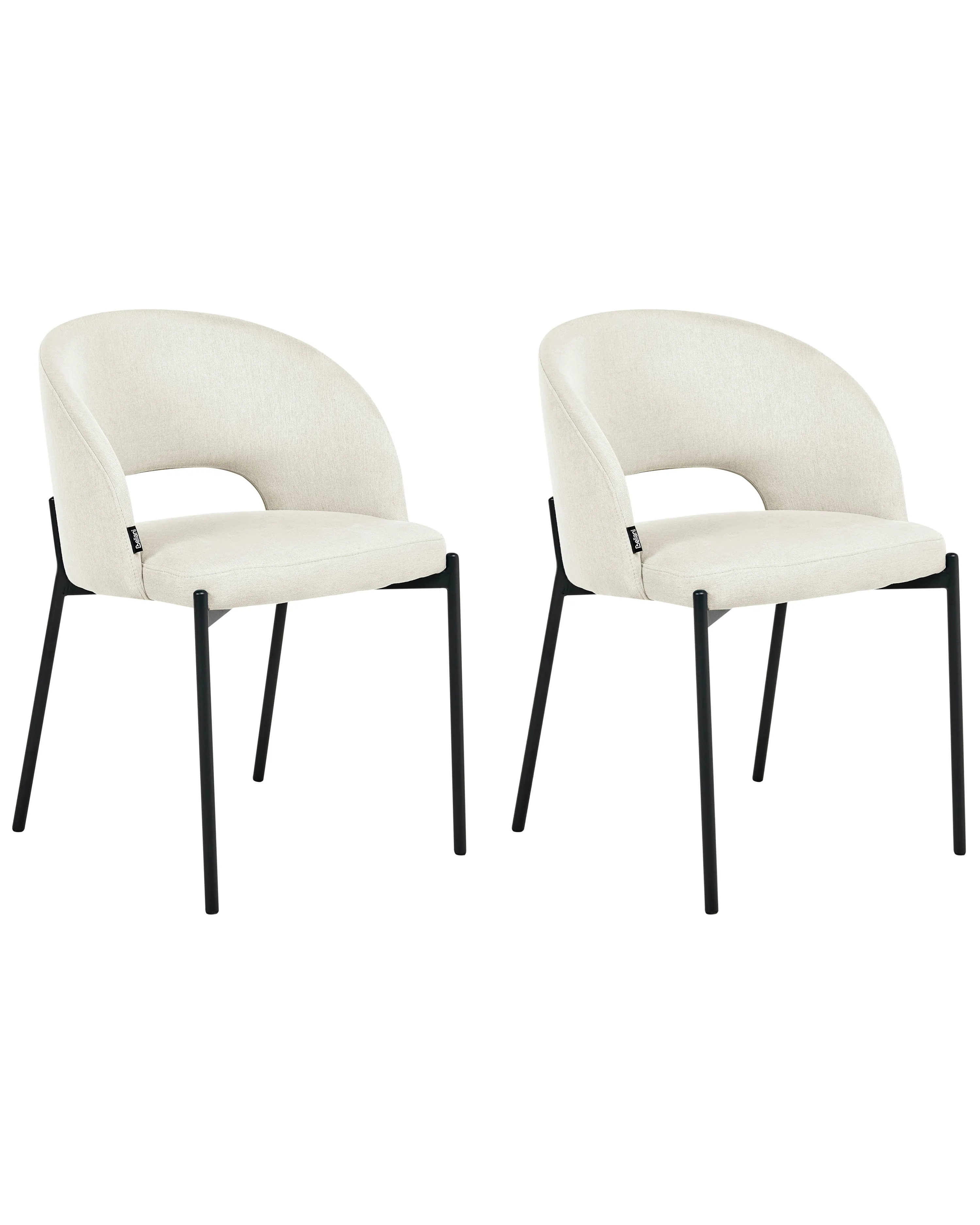Set van 2 eetkamerstoelen PENNY Stof Lichtbeige