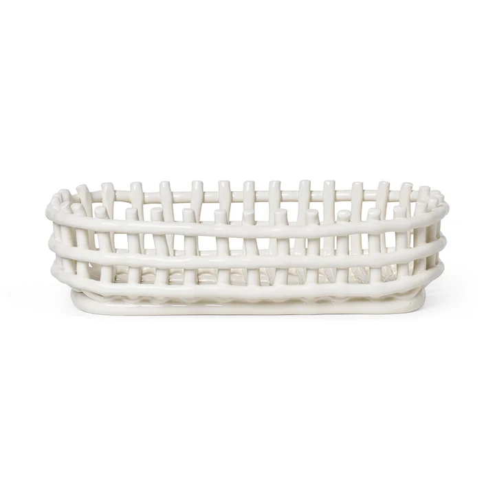 Ferm Living - Keramik Korb oval, off-white
