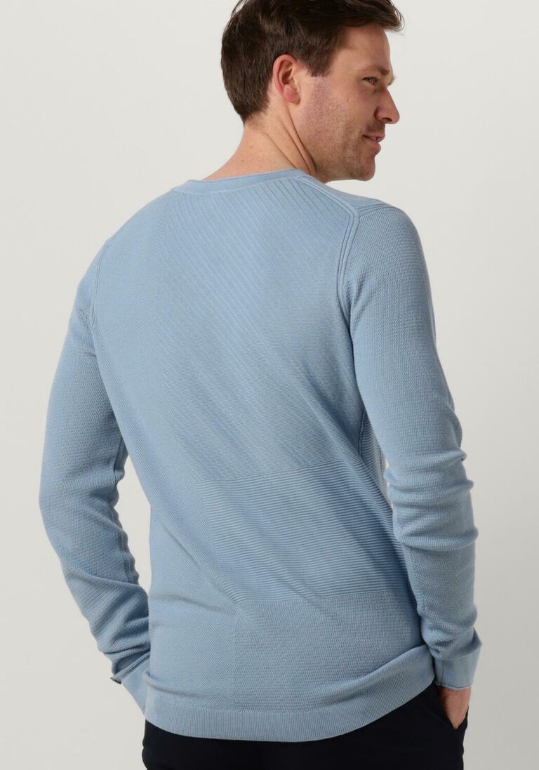 CAST IRON lichtblauwe cast iron trui crewneck cotton modal
