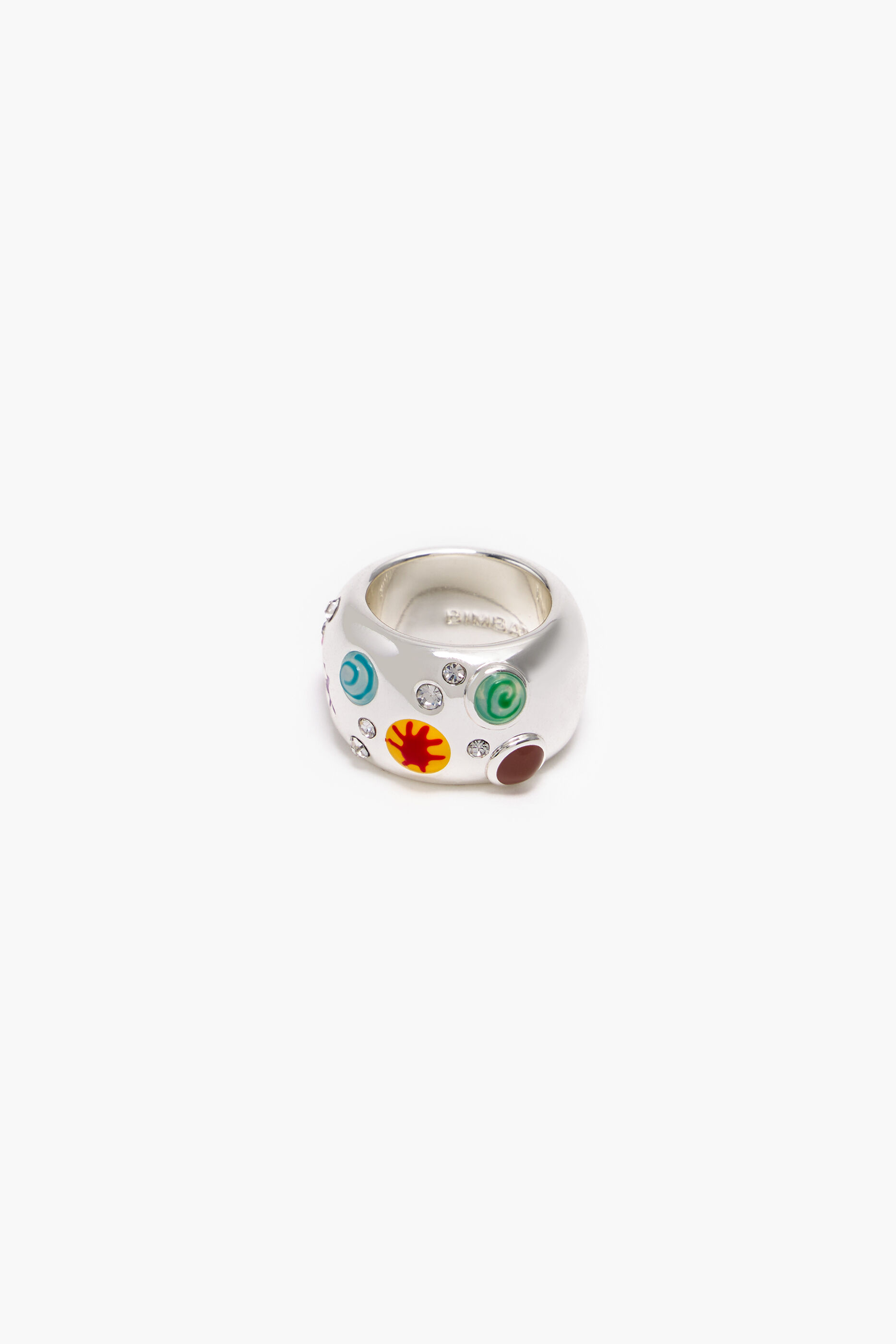 Anel de cristal esmaltado multicolorido
