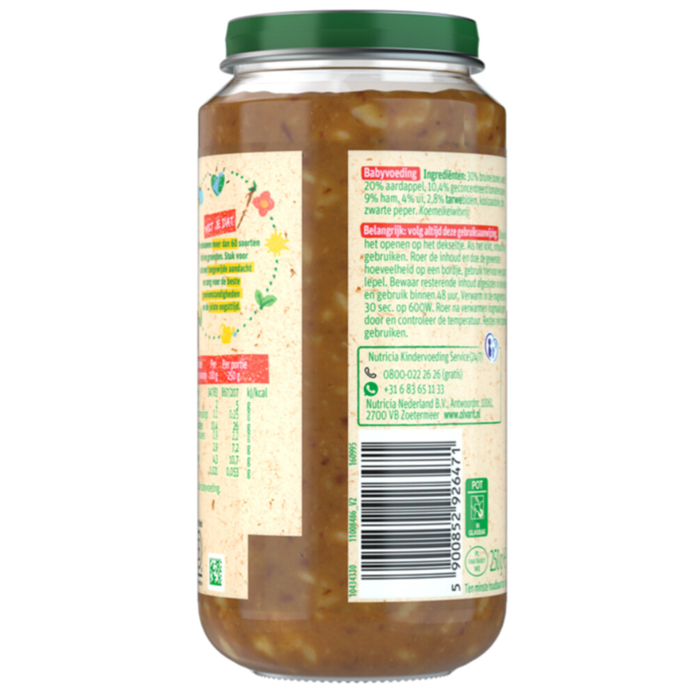 6x Olvarit Maaltijd 12m Bruine bonen Ham Aardappel250gr
