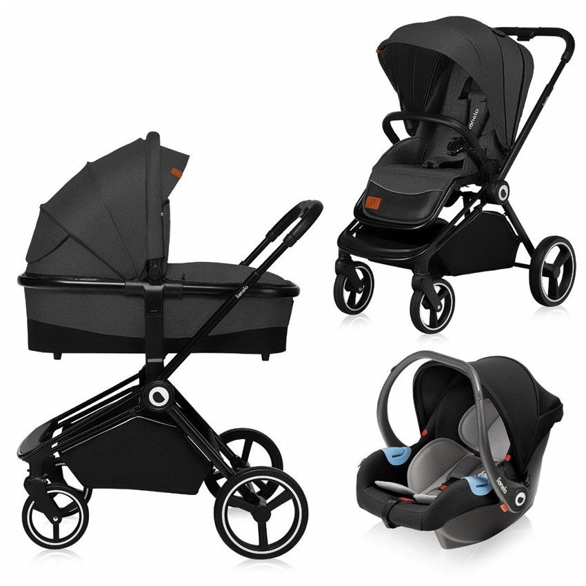 Multifunctional stroller Mika Grey Graphite - Ecru