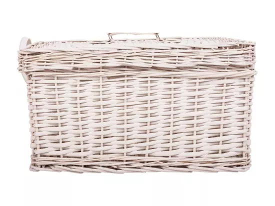 Set de 2 boîtes en osier blanches