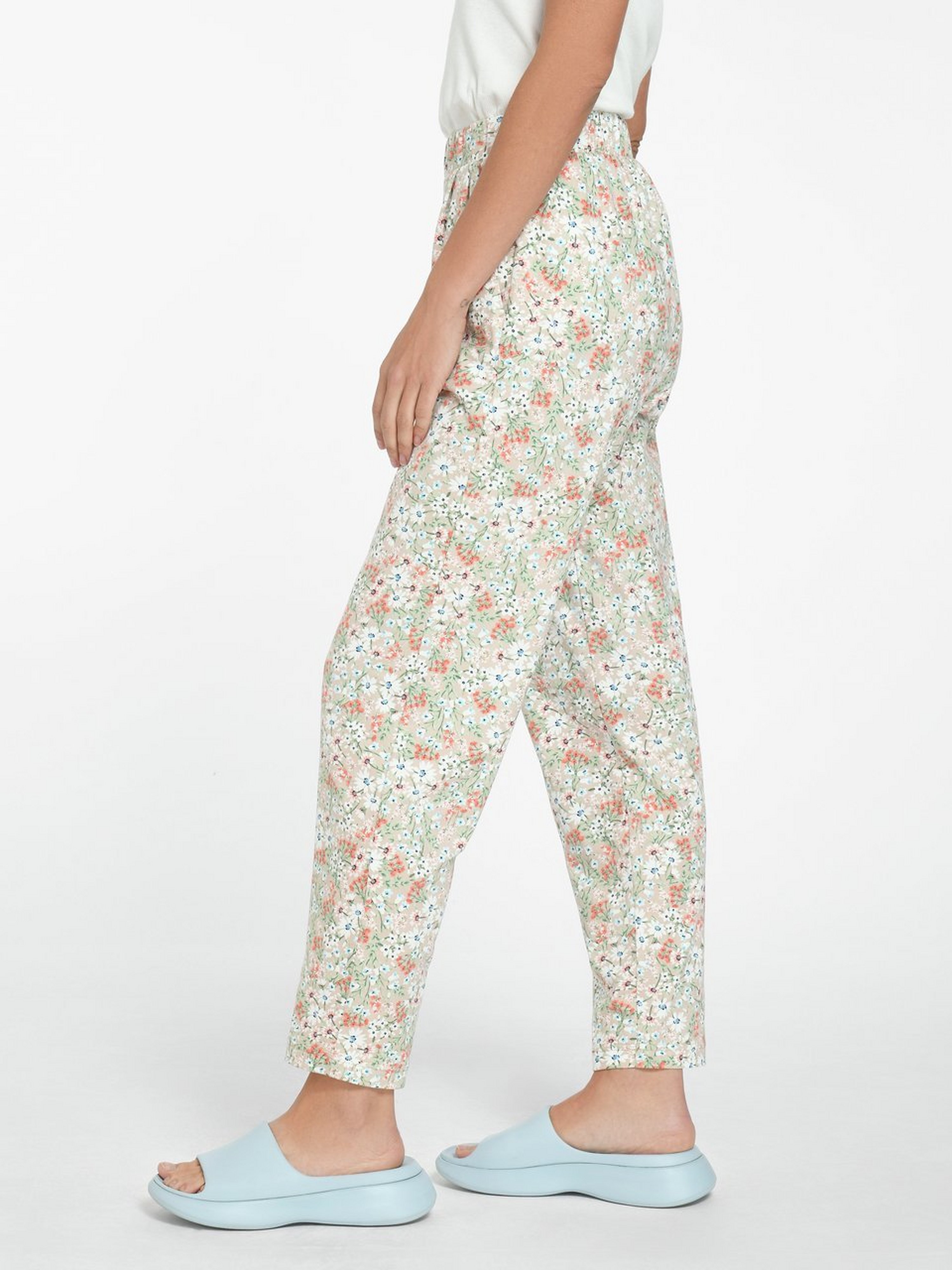 Knöchellange Bundfalten-Hose