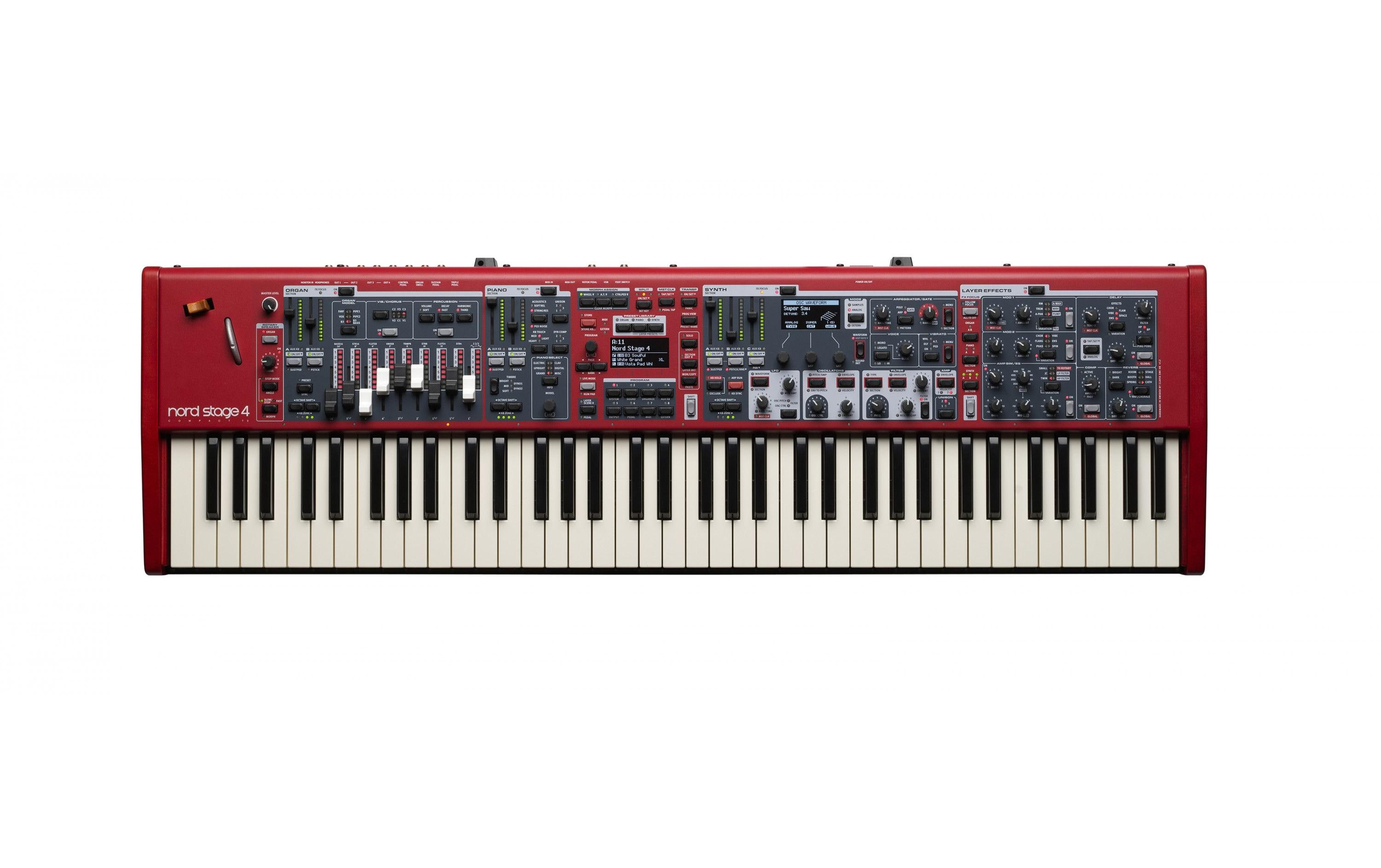E-Piano Nord Stage 4 Compact – 73 Tasten<br>Piano mit intuitivem, neuen Bedienfelddesign und erstklassiger Tastatur