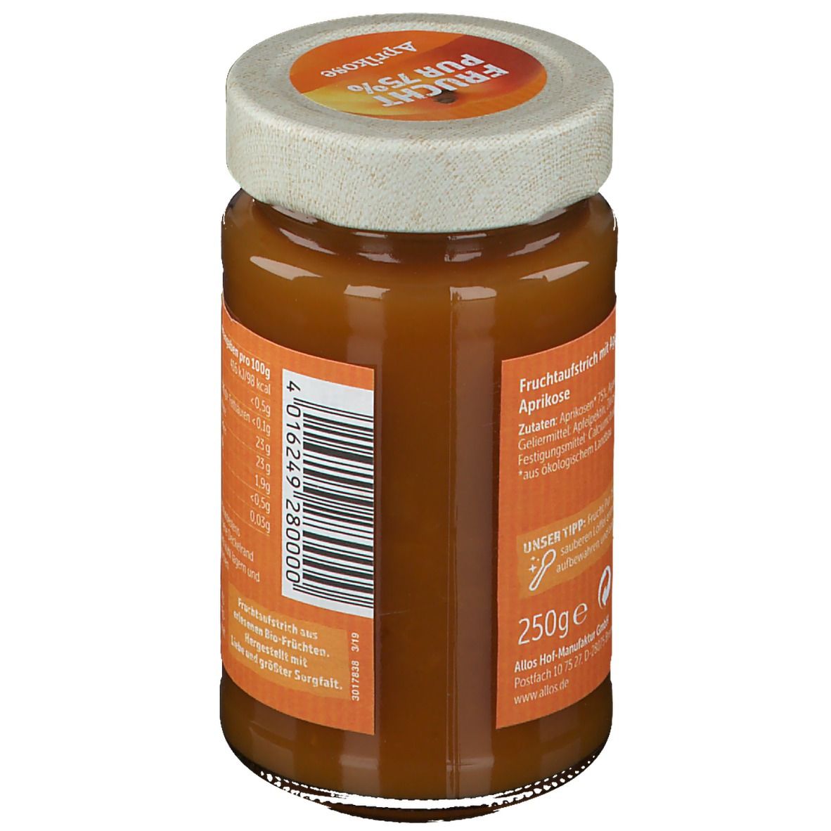 Allos Bio Frucht Pur 75 % Aprikose