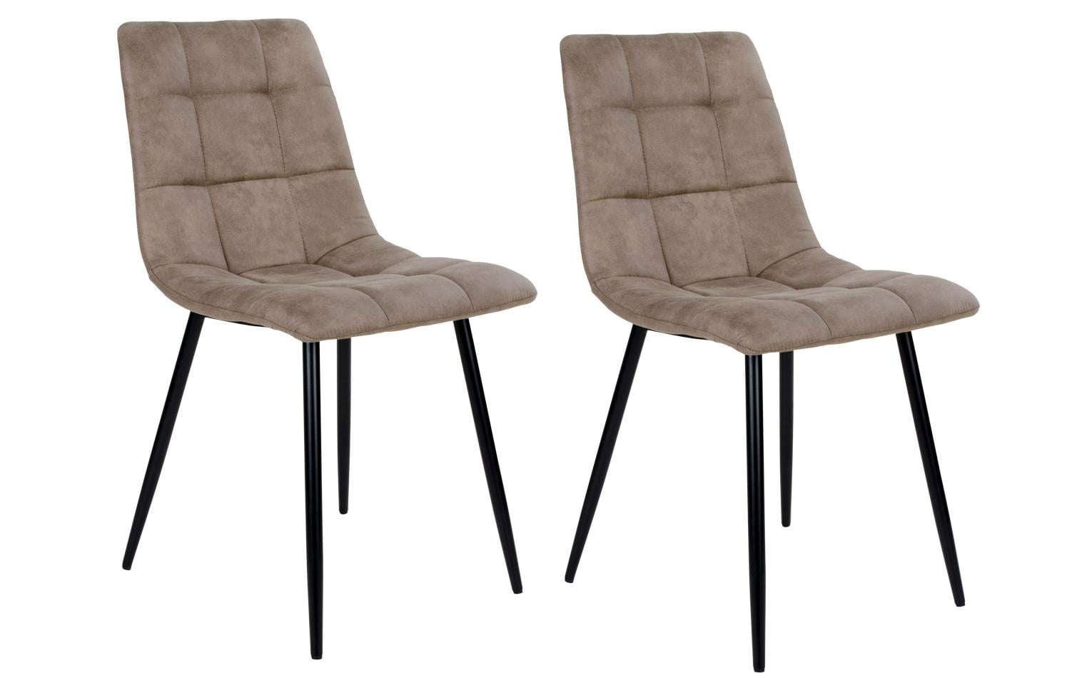 Stuhl Middelfart 2 Stück, 86 x 55 cm, Hellbraun/Schwarz<br>Stabile Esszimmerstühle