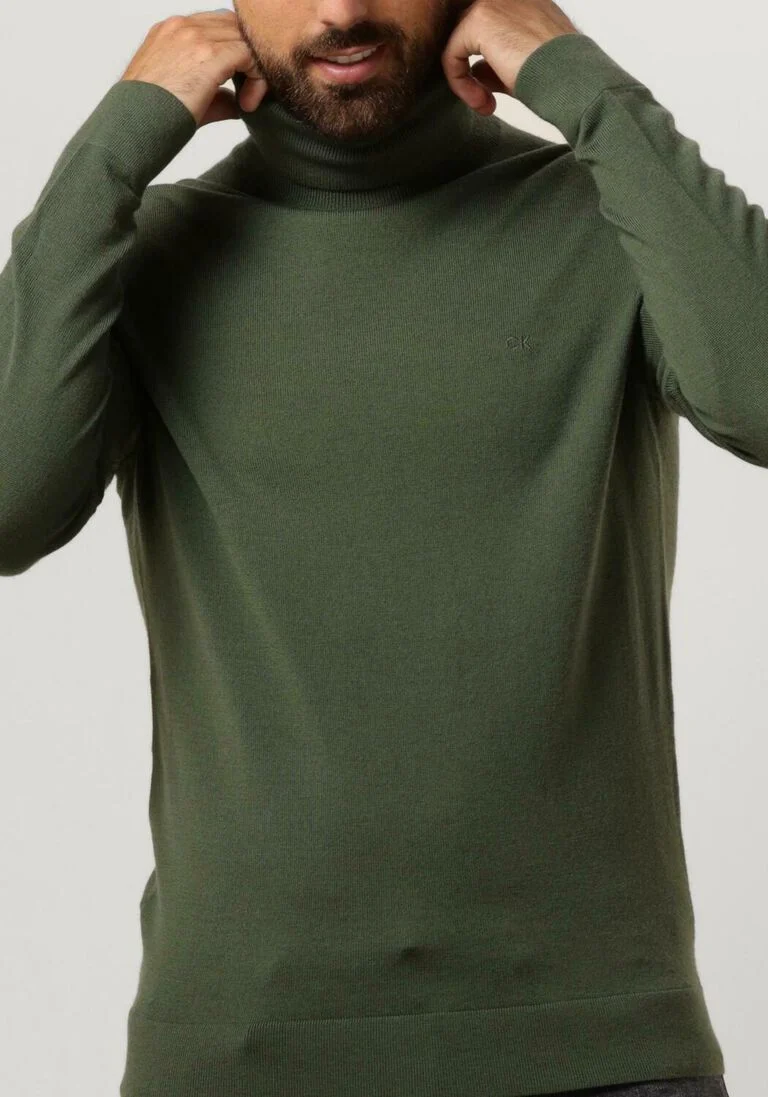 CALVIN KLEIN donkergroene calvin klein coltrui merino turtle neck