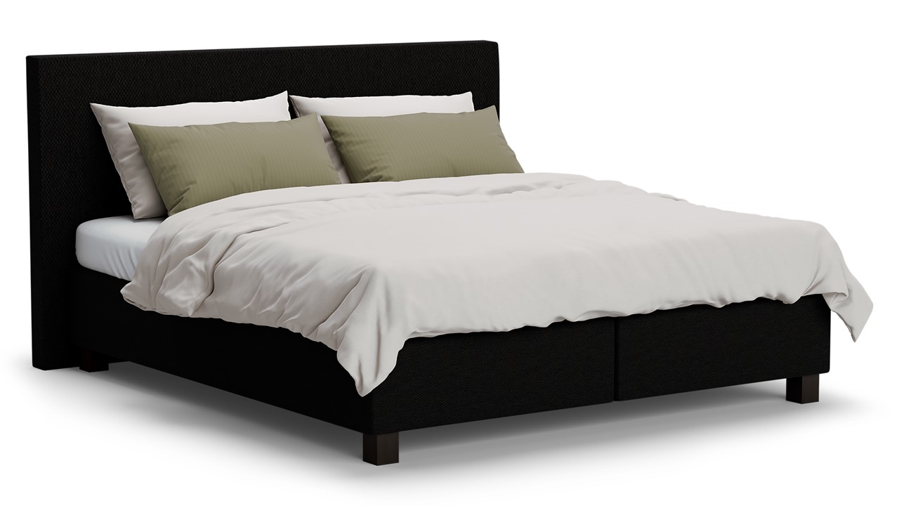 Boxspring Autentik Tunn met B Bright Platinum 200 matras black